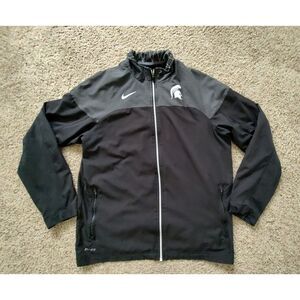 Nike Dri-Fit Michigan State Men's XL‎ Black Full Zip Jacket Spartans NCAA